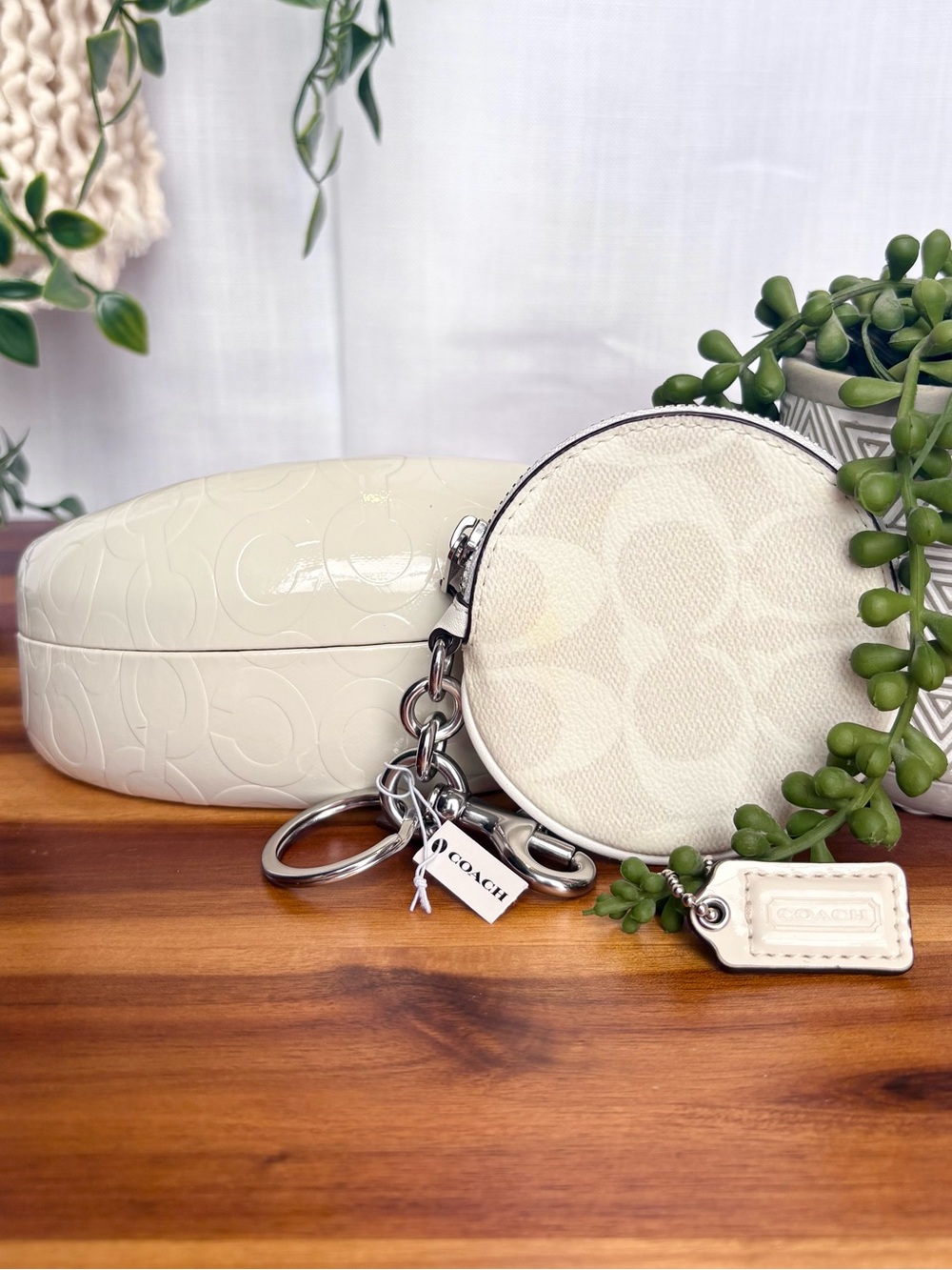 Coach Accessory Bundle - Circle Pouch Bag Charm, Sunglasses Case, & Mini Hangtag